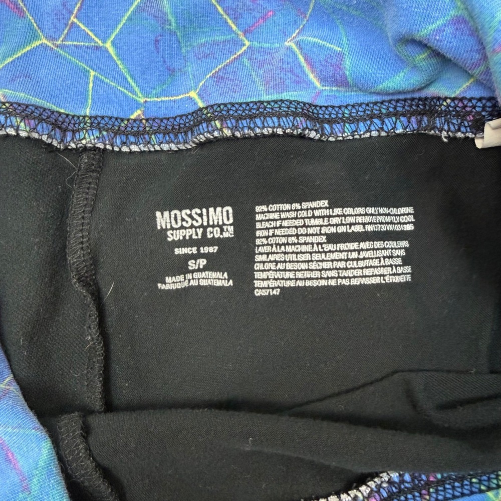 Mossimo Supply Co Y2K Women Black Blue Geometric Foldover Waist Yoga Pants Small - Picture 3 of 9
